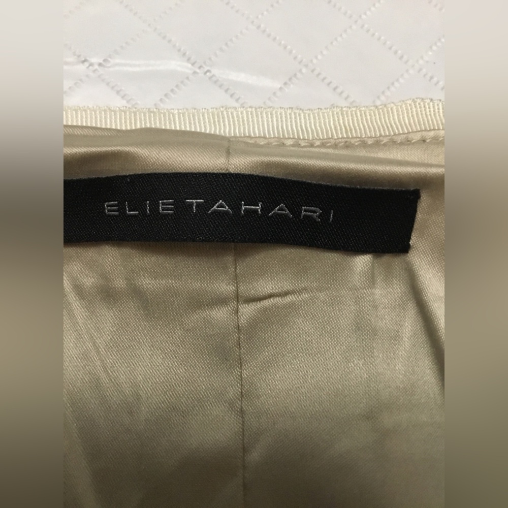 Elie Tahari Cream & Gold Brocade A-Line Skirt - Picture 6 of 14